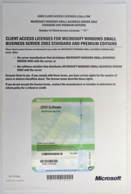 BRANDNEU WINDOWS 2003 SMALL BUSINESS EDITION SERVER SBS 5 BENUTZERANRUFE STANDARD PR