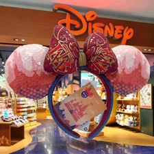 Disney· Big Thunder Mountain Minnie Mouse Main Attraction Ears Red Bow Headband