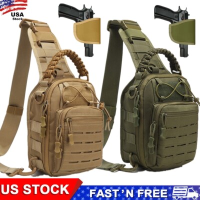 Tactical Waterproof Backpack/Laser-Cut/ Gun Sling Bag Universal  Shoulder Bag