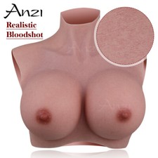 Realistic Silicone Breast Forms Crossdresser Breastplate B-H Cup Fake Boobs Tits