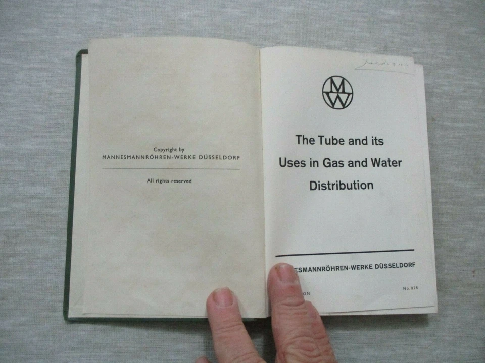 The tube & its uses in Gas & Water distribution, h/c,250 pp,Germany,1934. cs2886 - Image 3 of 4