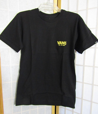 NWT Vans Off The Wall Classic Fit Black Short Sleeve Logo Cotton T-Shirt Men's S