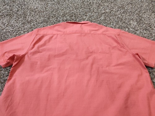 Free Planet Shirt Mens 3X 3XL Pink Coral Short Sleeve Button Front Cotton Blend - Picture 6 of 8