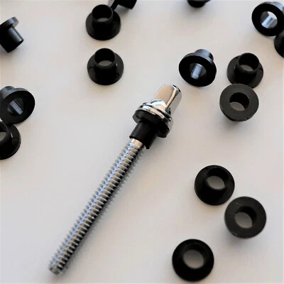 VIRTUE Drums 30-Pack BLACK Shoulder Washers for Drum Tension Rods Nylon Sleeve