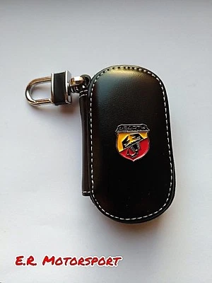 Portachiavi in ecopelle NERO contenitivo Abarth 500 595 Punto 124 112 131