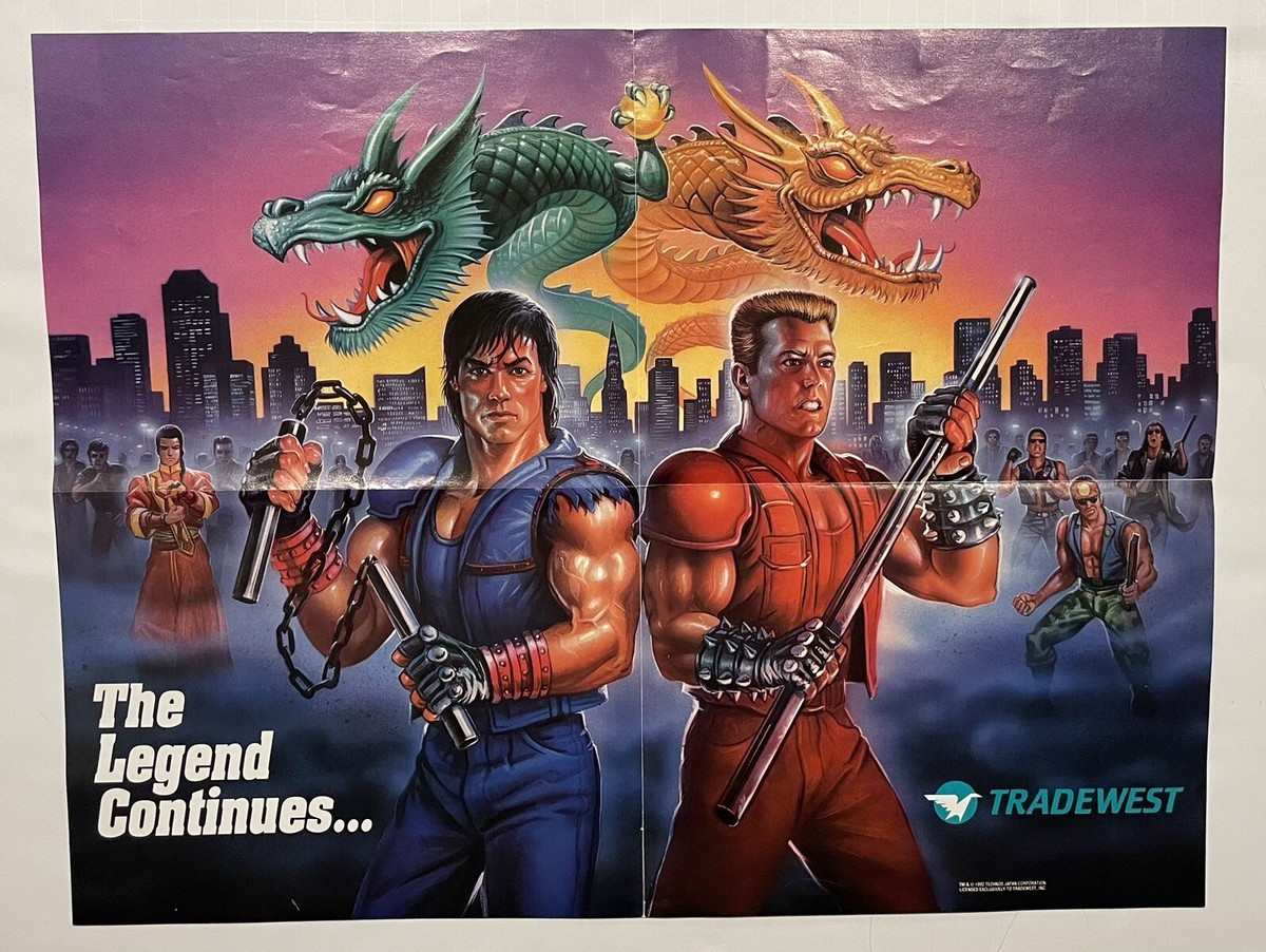 Super Double Dragon Advertising Poster Tradewest 1992 Genuine