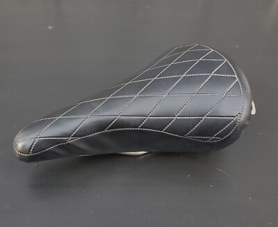 ☆ ☆ Here is the Black White CKJ Sherpa Saddle S Vintage Japanese N.S.C Quilted Springer Seat Saddle 70's