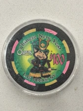 RARE $100 St. CHINESE NEW YEAR CASINO POKER CHIP 2001 OSHEAS LE LTD 50