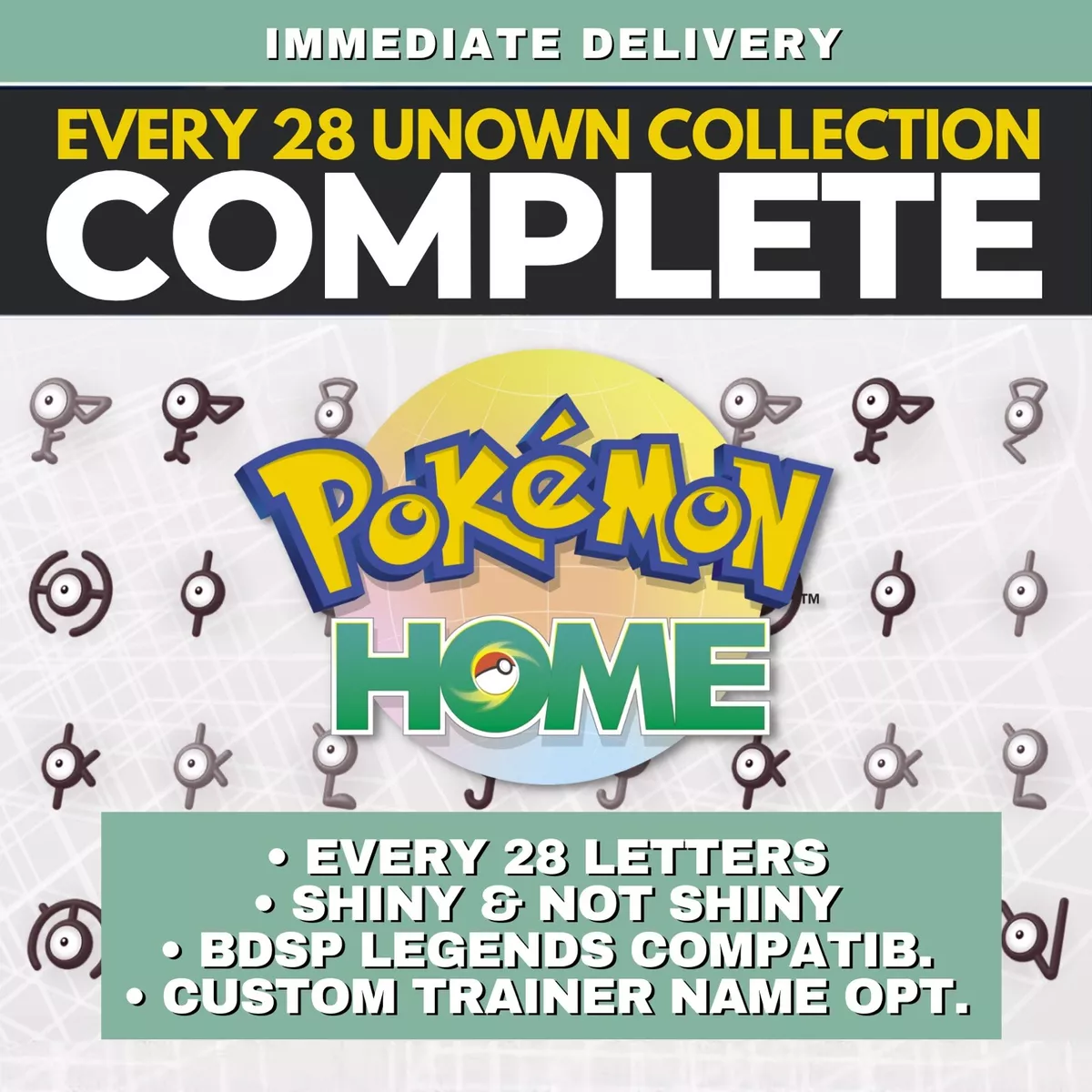 Unown - Letters released on Pokémon GO events so far