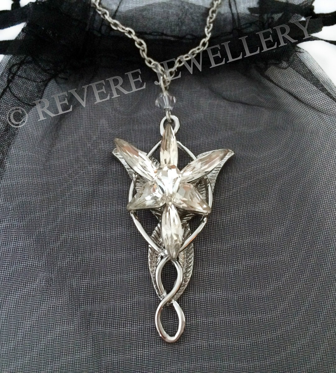 Lord Of The Rings Aragorn Necklace Premium Silver Arwen EVENSTAR