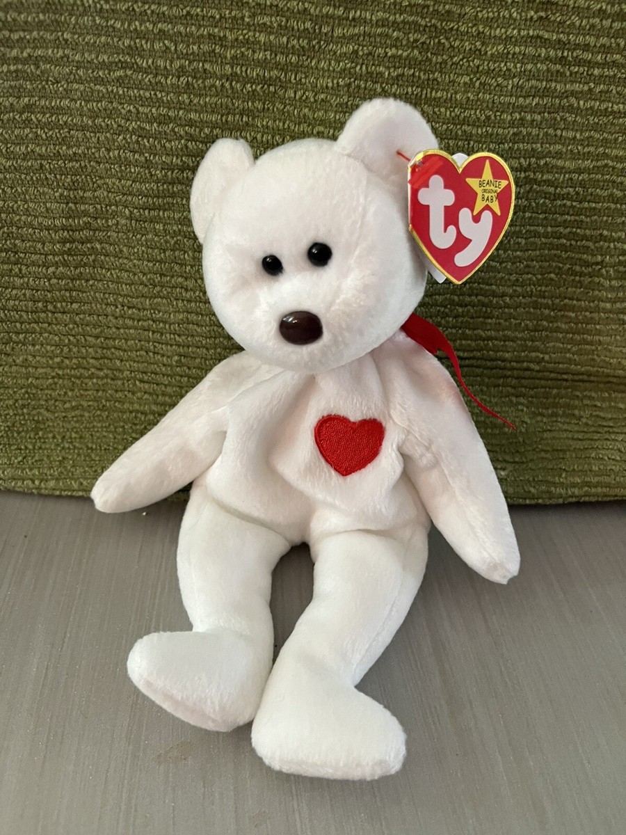 Ty Valentino Bear Beanie Baby 1994 Swing Tag/1993 Tush Tag, Brown