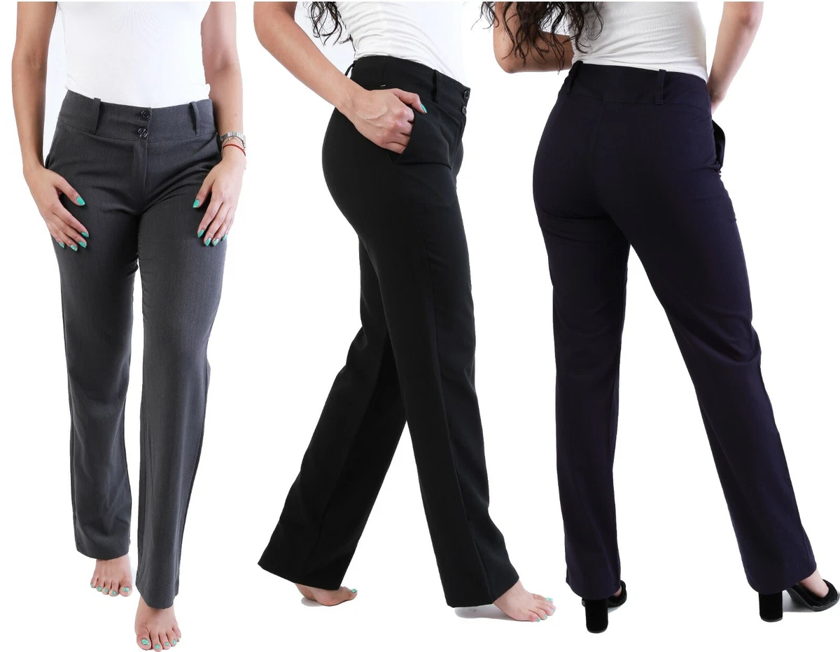 Women Wide leg Trousers Formal Office Work Girls School college Uni Smart  Pants