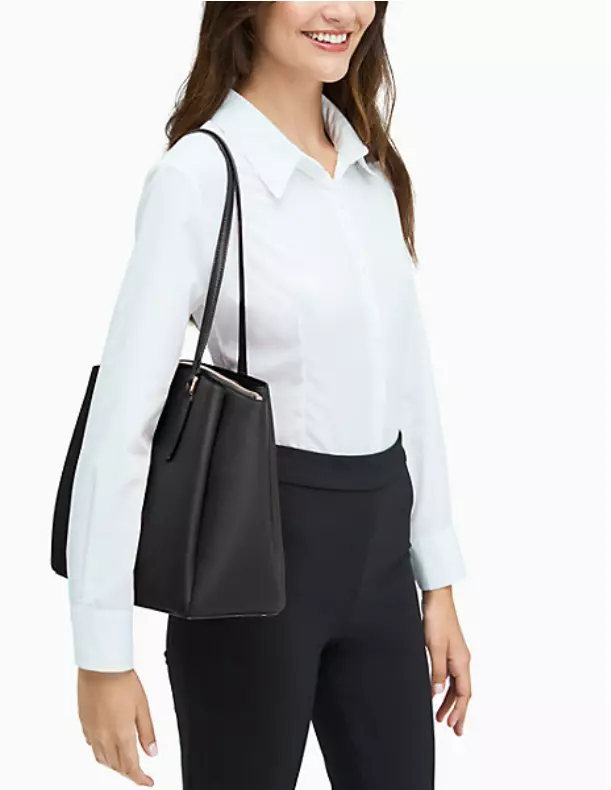 Kate Spade Monet Large Triple Compartment Tote with black pebbled