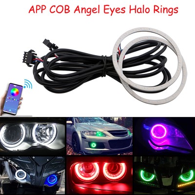 60mm 70mm 80mm 90mm 100mm 110mm 120mm RGB WIFI APP COB LED Angel Eyes Halo Rings - Foto 4