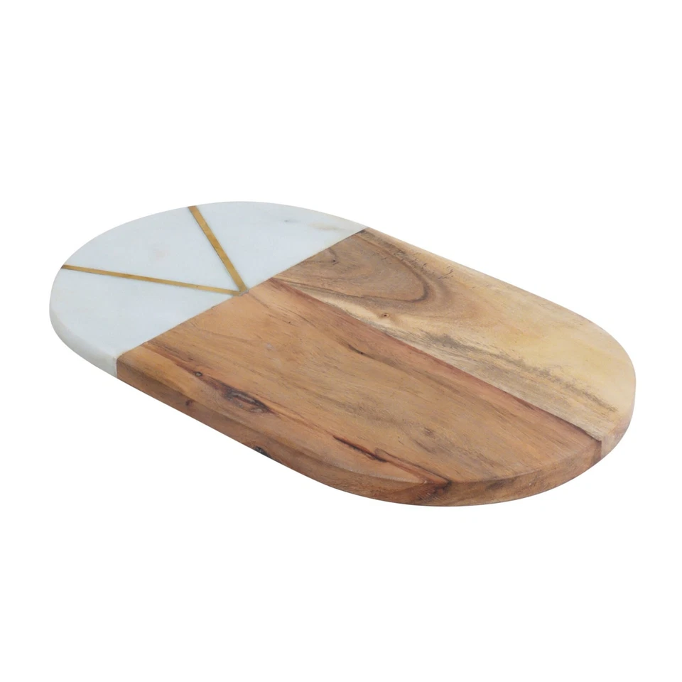 Мраморное блюдо, дерево, латунная инкрустация, блюдо для сервировки сыра, ручной работы в Индии - Изображение 3 из 4