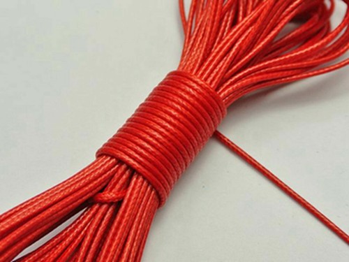 Filo cordino cerato coreano rosso 93 iarde 1 mm per bracciale collana - Foto 4 di 6
