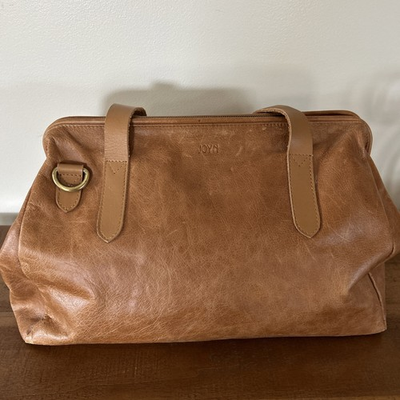 #ad Joyn Handbag Leather And Canvas 3 in 1 Weekender EUC Beautiful Bag $80.00