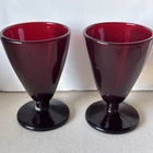 Set of 2 Vintage Anchor Hocking Royal Ruby Red 2 oz Cordial Shot Glasses 3.5”