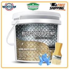 Rust Converter Paint - 64oz Water-Based Rust Reformer & Metal Primer, Semi-Gloss