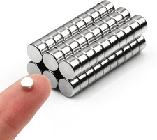 60pcs Small Magnets,Round for Refrigerator , Cylinder, 5x2.8mm-60pcs, Silver 