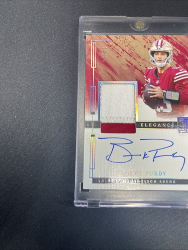 2024 Impeccabile Calcio Brock Purdy Eleganza Patch su Card Auto /35 SF 49ers - Foto 4 di 5