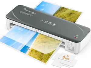 A4 Laminator Machine with Never Jam Technology, Dual Heat Settings, High-Speed L