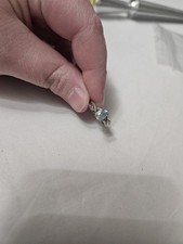 925 Sterling Silver Twisted Band Aquamarine Stone Ring Size 6 