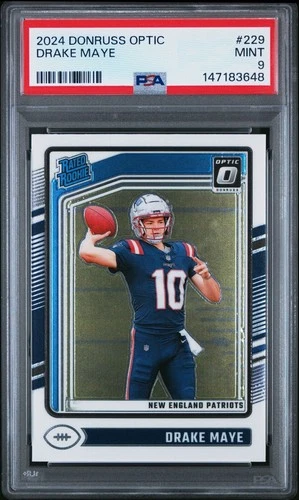 2024 Panini Donruss Optic Drake Maye Rated Rookie #229 PSA 9 Mint