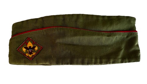 Vintage Official BSA Boy Scout Of America Garrison Hat Size L 7 - 7 1/8