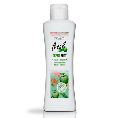 Salerm - Hair Conditioner - Green Shot Balm Biokera Fresh - 300 Ml - Apple