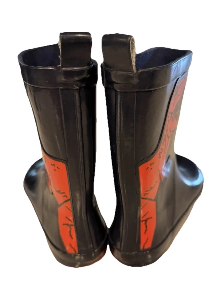 Gymboree Niños Niñas T-Rex Dinosaurio Azul Rojo Goma Botas de Lluvia Zapatos Talla 12 Usadas en Excelente Condición Foto 3 de 4