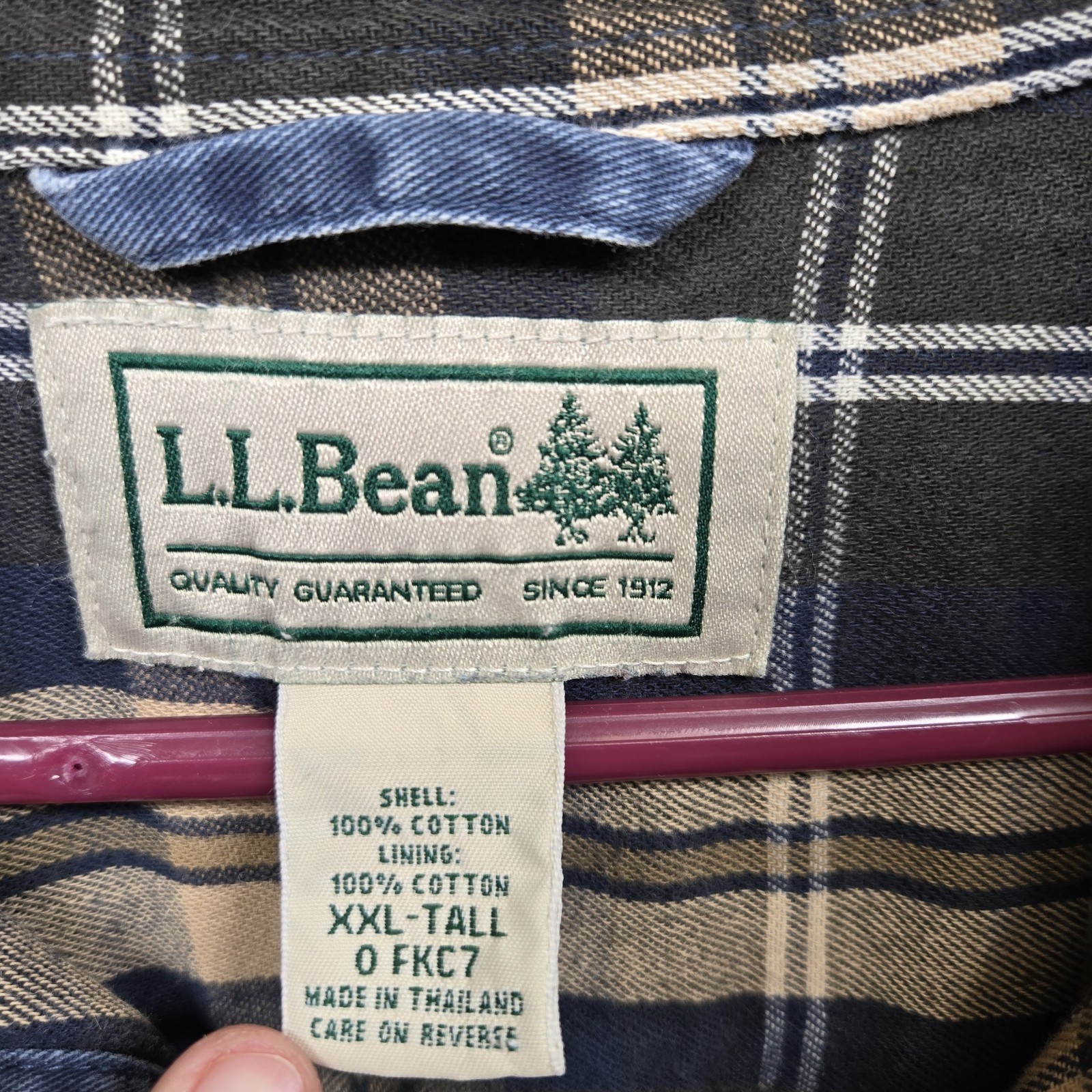 LL Bean Shacket Flannel Lined Button Up Long Slee… - image 5