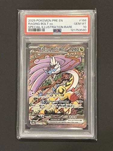 2025 POKEMON PRE EN-PRISMATIC EVOLUTIONS #166 RAGING BOLT EX PSA 10