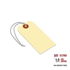 Blank Manila Shipping Tags with 4 1/4" x 2 1/8" Elastic Strings - 250 Tags