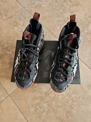 NIKE AIR FOAMPOSITE ONE PENNY ALBINO SNAKESKIN WHITE BLACK RED Men's Size  13