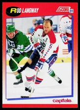 Rod Langway, 1991-92 Score Canadian Bilengual, #228, Washington Capitals,