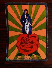 Virgin De Guadalupe Sticker Holographic 3.5x2.25 Rose Mexican Religious