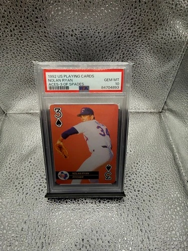 1992 US Playing Cards Nolan Ryan Aces - 3 of Spades PSA 10
