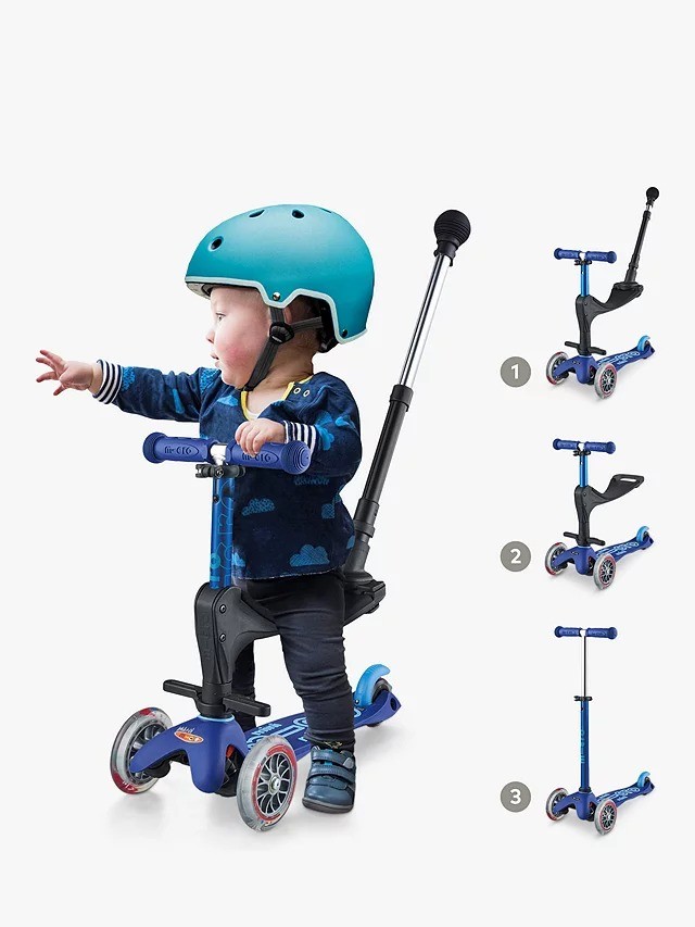 Micro Scooters Mini 3in1 Deluxe Ride On Scooter 1-5 Years Adjustable [Marks]