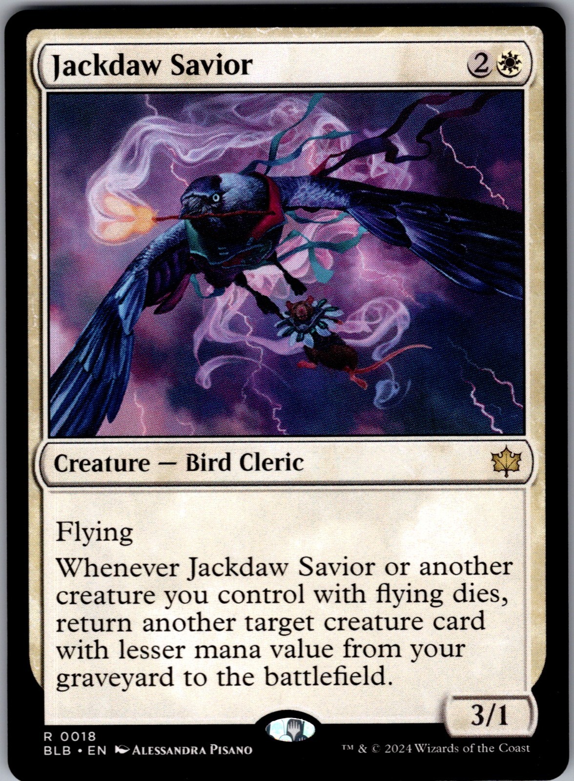 Jackdaw Savior 18 Rare Bloomburrow Magic: The Gathering Near Mint