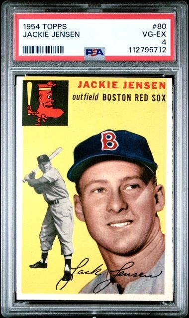 1954 Topps Baseball #80 Jack Jackie Jensen Boston Red Sox Set Break PSA 4 VG-EX