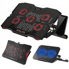 Cooler Fan Gaming Laptop Cooling Pad w/Phone Holder USB Port for 9"-17" Notebook
