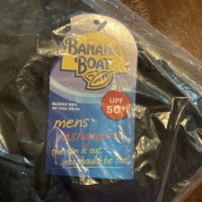 Banana Boat Men’s Rash Guard Long Sleeve Black UPF 50+  NWT  Large
