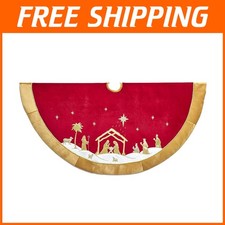 Traditional Nativity Christmas Tree Skirt