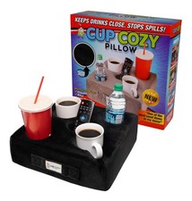 The Original Cup Cozy Pillow 5 Hole Black As Seen on TV-Cup Holder Caddy for ...