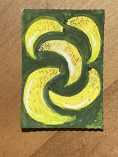 ACEO Original Painting in Gouache, Bananas, 2.5" x 3.5" by Anna Abbate McDonald