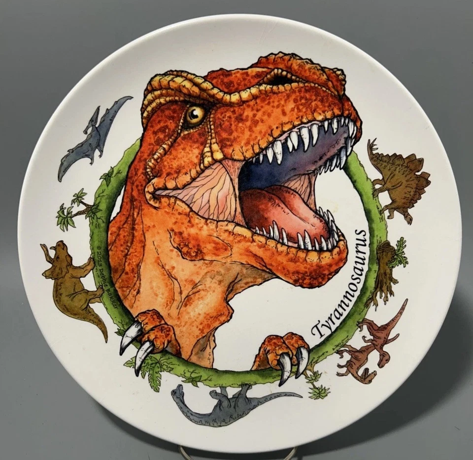 "Platos de cena de plástico Dinosaur T-Rex 2013 de Debbie Barker, 10""" Foto 3 de 4