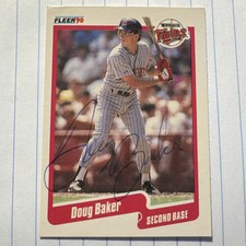 Doug Baker 1990 Fleer #368 AUTOGRAPHED SIGNED Card Minnesota Twins