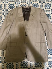Oxxford Clothes Grey Houndstooth Sport Coat 46L WOOL/SILK MADE IN USA NICE!