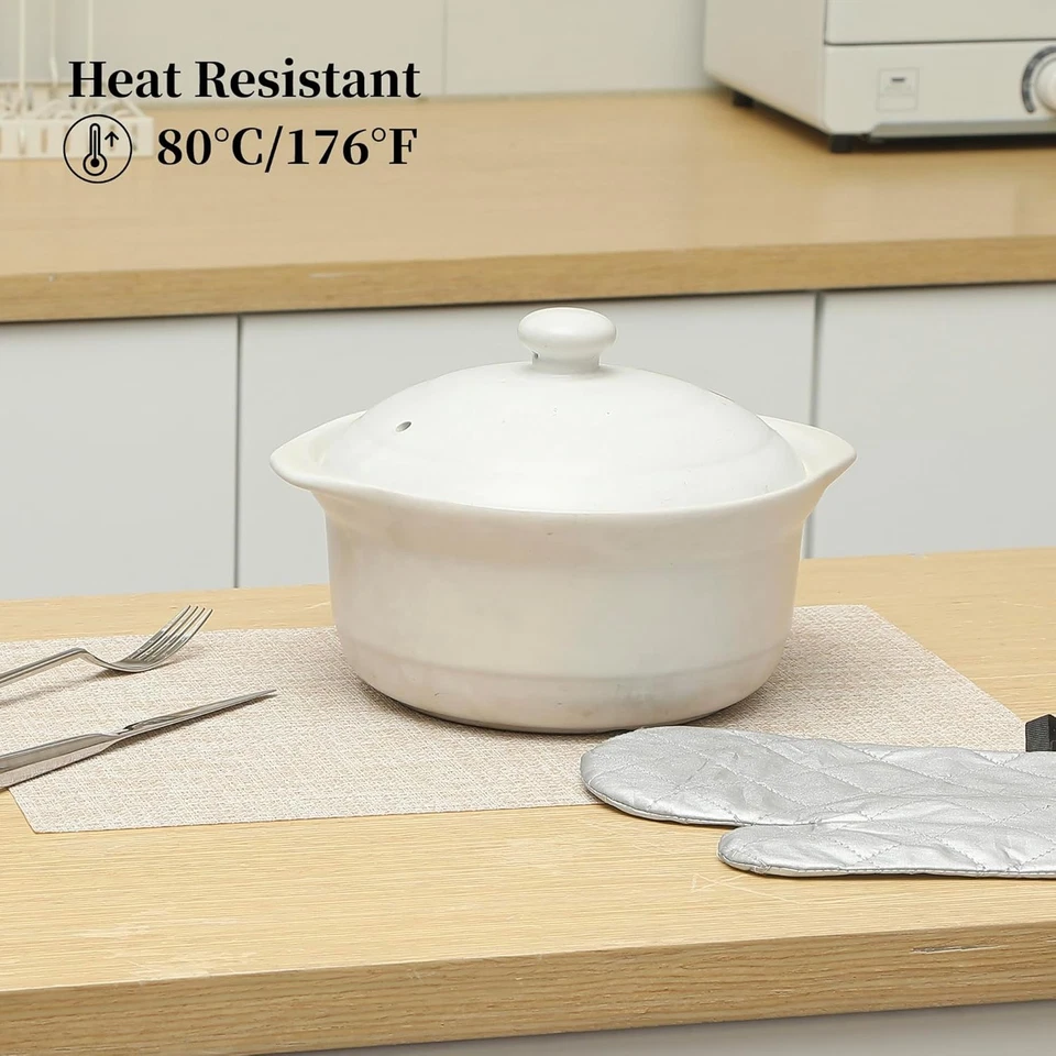 Beige Placemats Set of 4 Heat Resistant Non-Slip PVC - Image 2 of 4